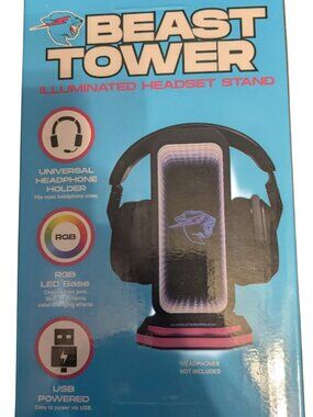 MrBeast RGB Headphone Stand Infinity Mirror LED USB Gaming Desk Holder